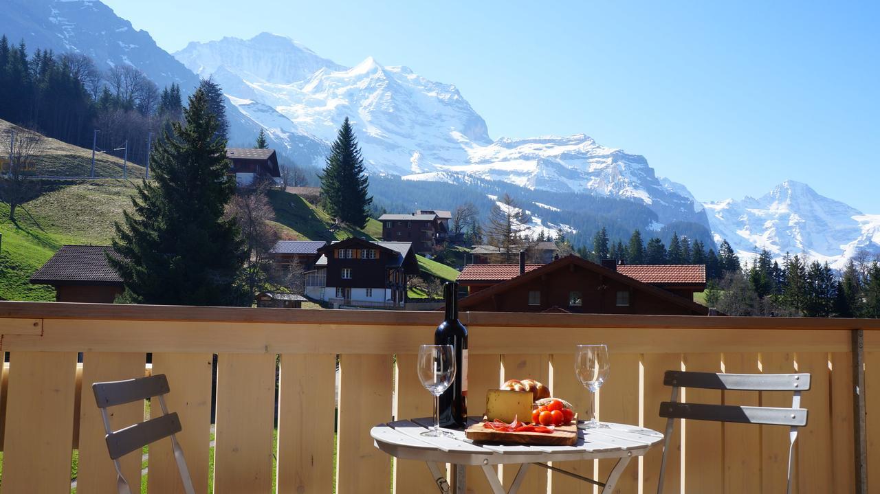 Chalet Brunner Penthouse Wengen Buitenkant foto